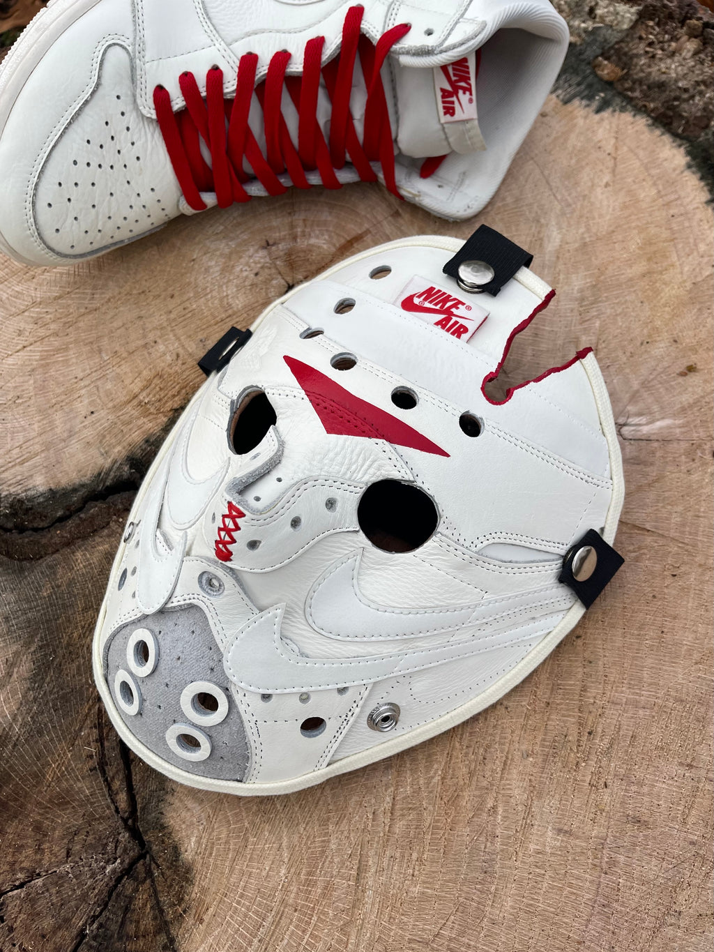 Upcycled Jordan 1 x Jason Voorhees Mask